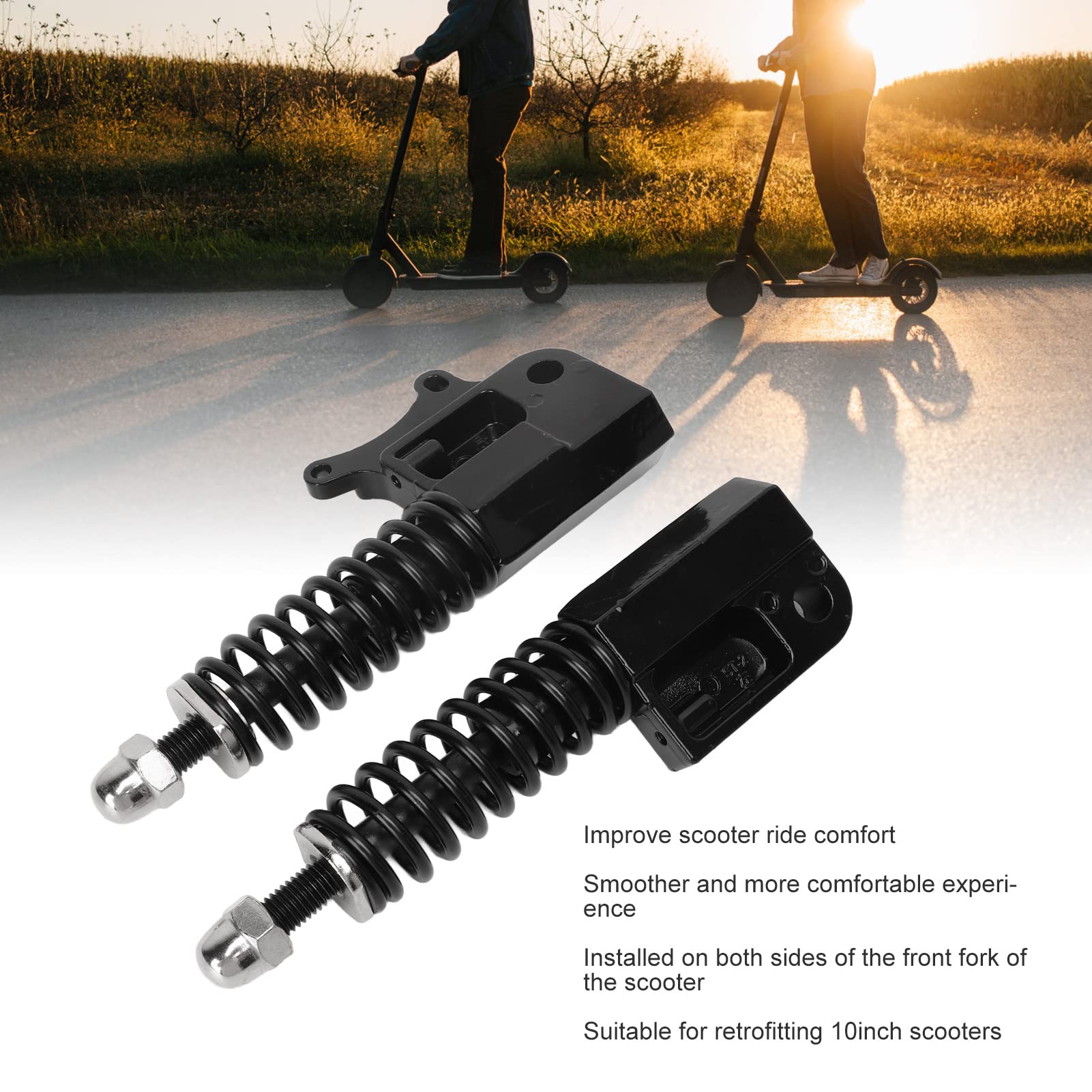 Rehomy Electric Scooter Front Shock Absorber - Stainless Steel Suspension Spring for 10 Inch Wheels - Smooth Ride for Commuting, Off-Road & Urban Adventures