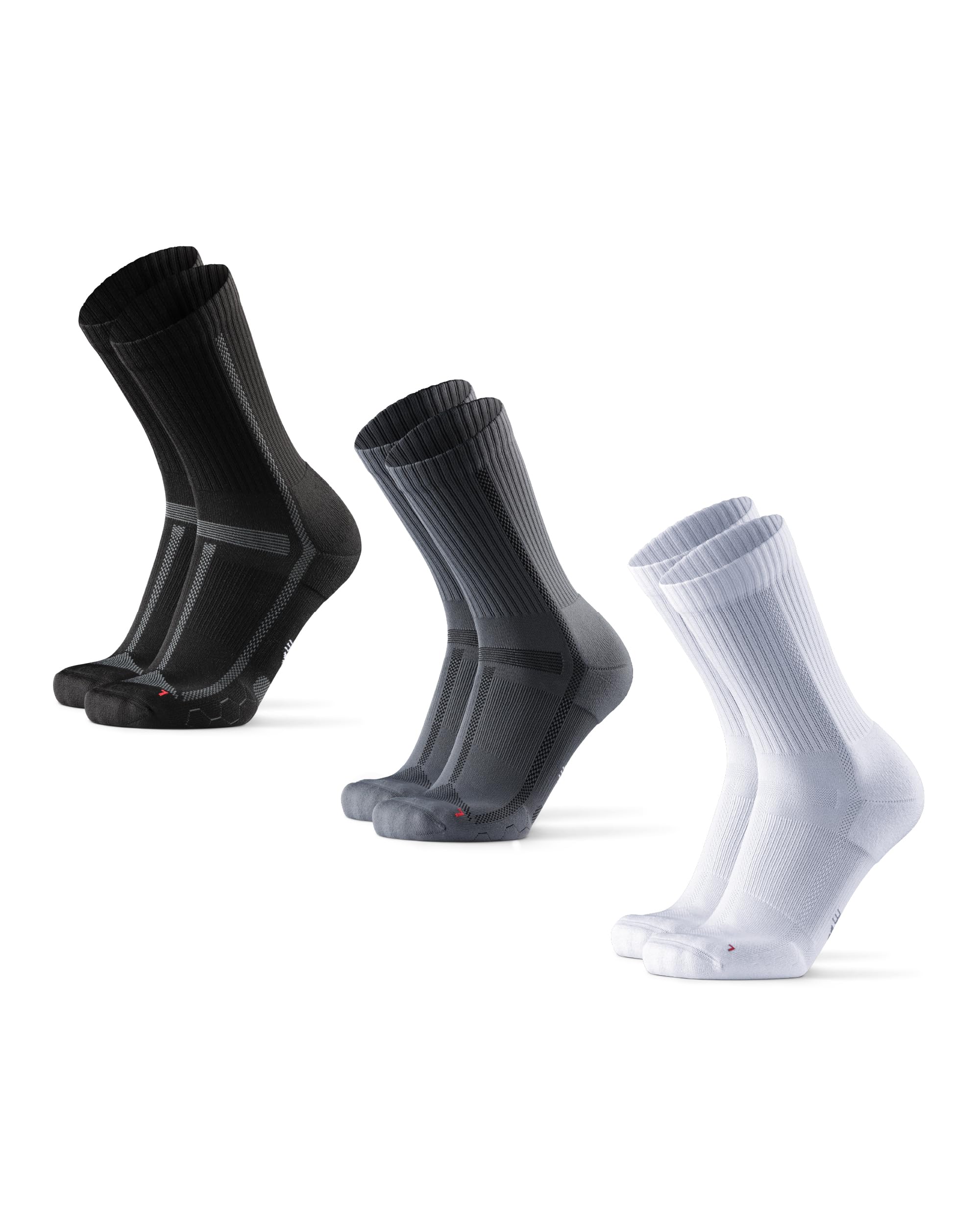 DANISH ENDURANCE Cushioned Running Socks for Men & Women - Long Distance Anti-Blister Crew Socks (3-Pack & 5-Pack Options) - Perfect for Marathon Training, Hiking & Athletic Performance