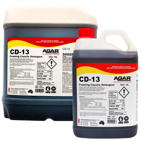 Agar CD 13 Foaming Caustic Detergent - Professional Cleaning Solution for Commercial Kitchens & Food Processing Equipment