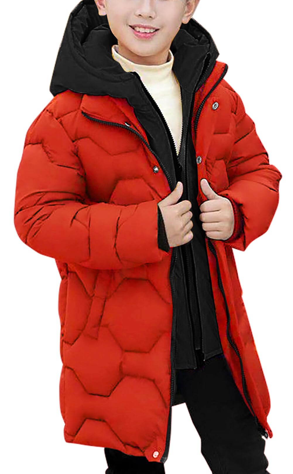 SEAUR Kids Winter Coat - Waterproof Hooded Puffer Jacket with Double Zipper for Boys & Girls | Warm Down Outerwear for Daily Wear, Hiking & Climbing Adventures
