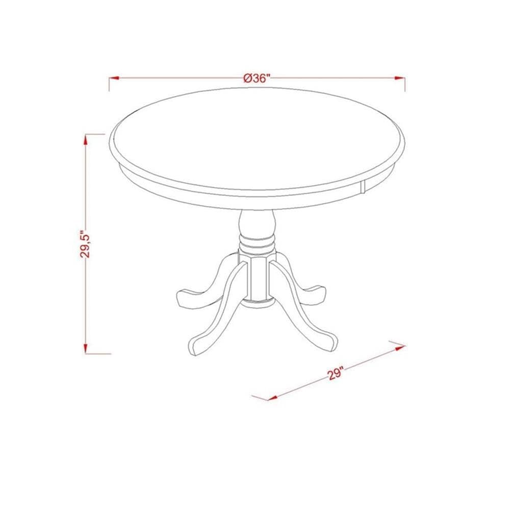 Antique Modern Round Dining Table 36x36 Inch - Pedestal Base Kitchen Table Top in Multi-Color | Perfect for Small Spaces, Breakfast Nooks & Cozy Dining Areas