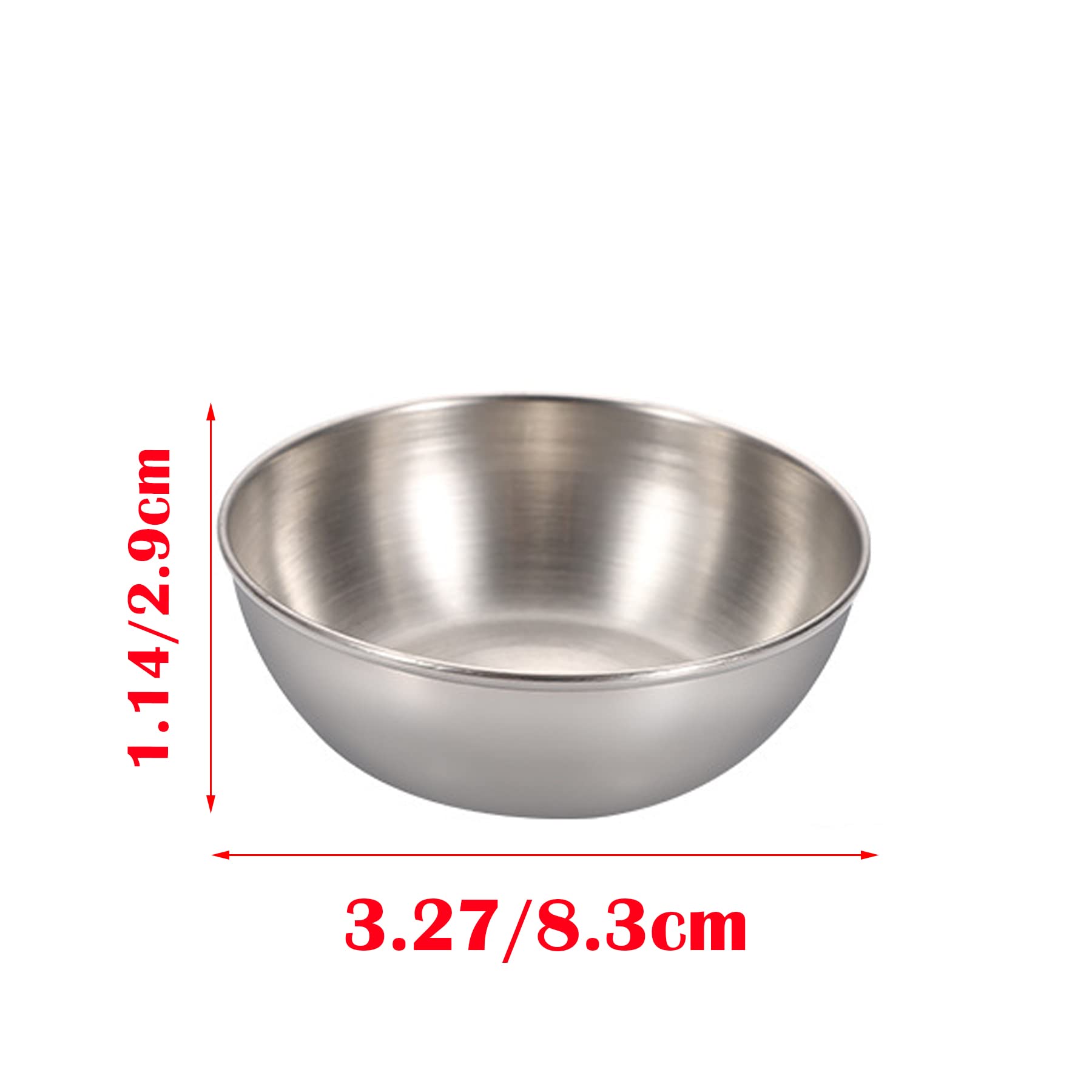 8 Pack 3.3 Inch Stainless Steel Mini Sauce Dishes - Round Individual Dipping Bowls for Sushi, Soy Sauce, BBQ, Desserts & Appetizers | Perfect for Restaurants, Home Kitchens & Party Serving (Silver)