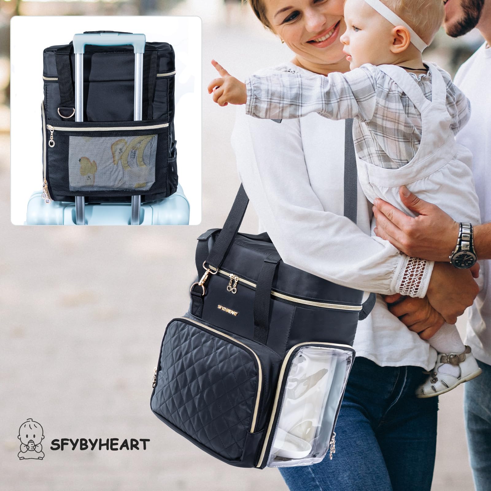 SFYBYHEART Baby Brezza Formula Pro Advanced Carrying Case - Travel Bag for Formula Dispenser Machine with Pockets for Baby Essentials, Pumps & Bottles | Portable Storage for Daycare, Travel & On-the-Go Feeding