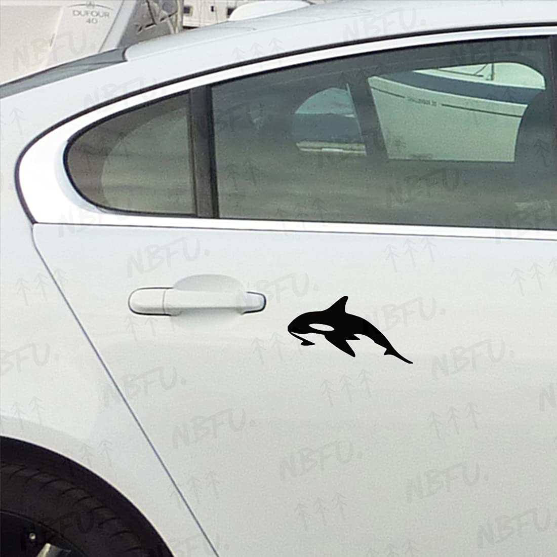 Premium Waterproof Vinyl Decal Stickers - Killer Whale Orca (Black, Set of 2) for Laptop, Phone, Helmet, Car Window, Bumper, Mug, Cup, Door & Wall Decoration - Perfect for Marine Lovers and DIY Home Decor Projects