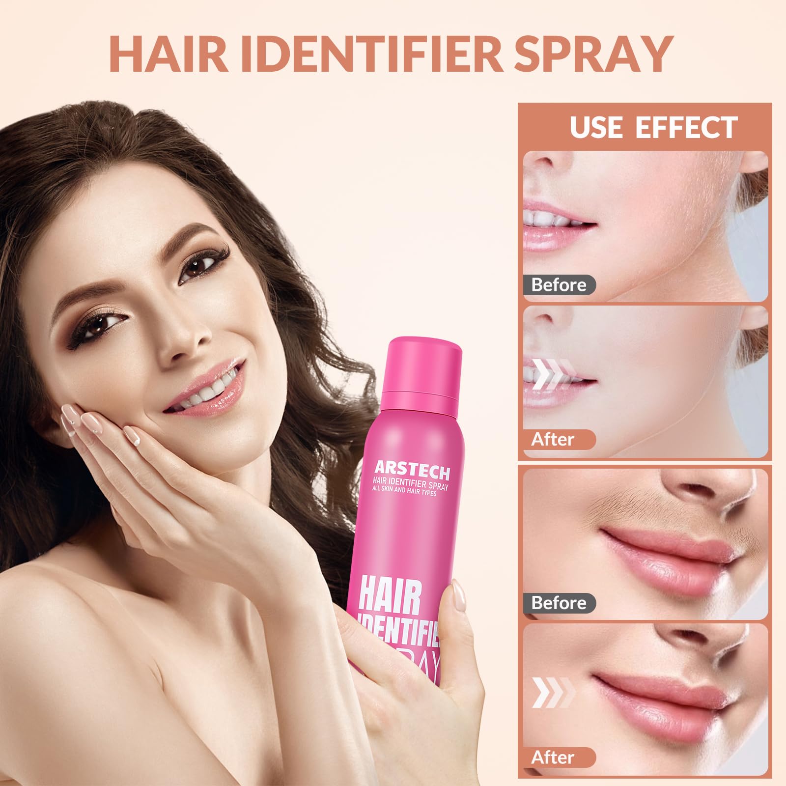 Best Dermaplaning Spray & Razor Kit for Women - Hair Identifier Spray for Face Shaving, Skin & Body Hair Removal with 4 Precision Razors - Perfect for Pre-Makeup Prep & At-Home Facial Care