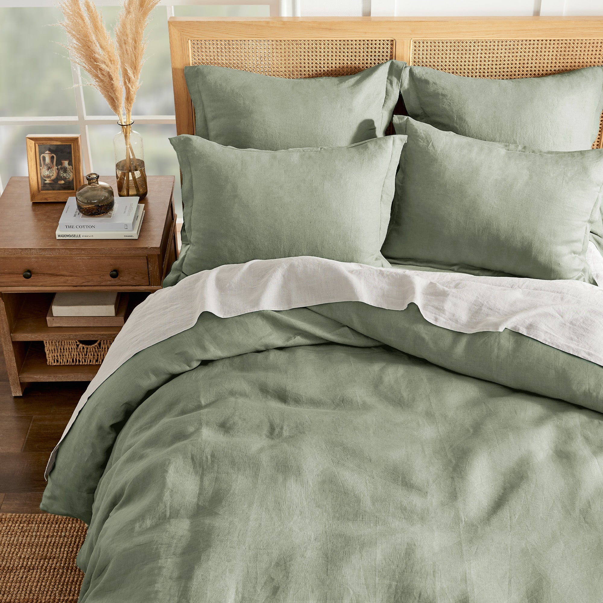 Premium Washed Linen Duvet Cover Set - Breathable & Soft 100% Natural Flax Fabric - Queen Size Bedding for Summer & All Seasons - Perfect for Cozy Bedrooms, Guest Rooms & Vacation Homes