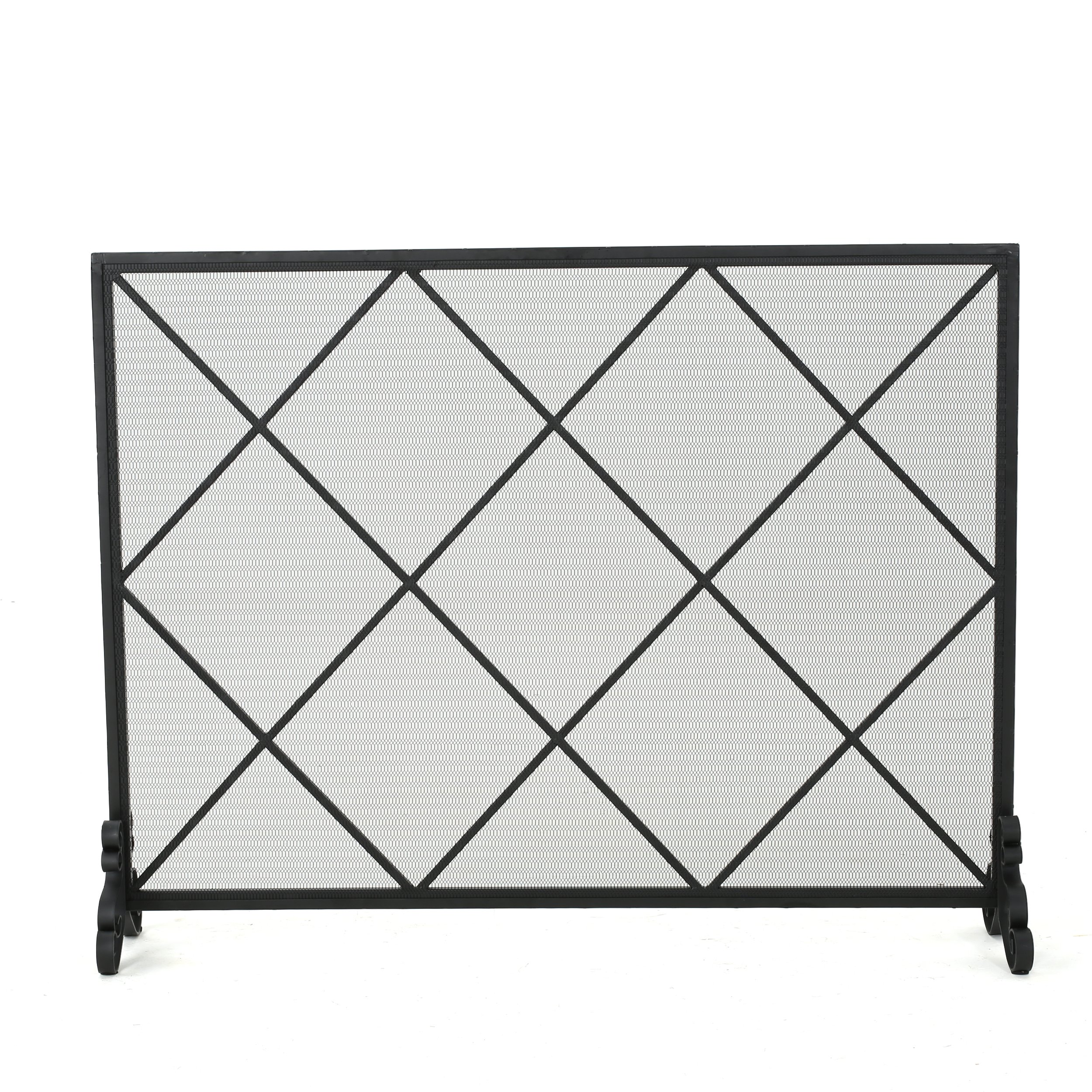 Christopher Knight Home Howell Single Panel Black Iron Fireplace Screen - Decorative Fireplace Guard for Living Room, Bedroom & Patio Safety