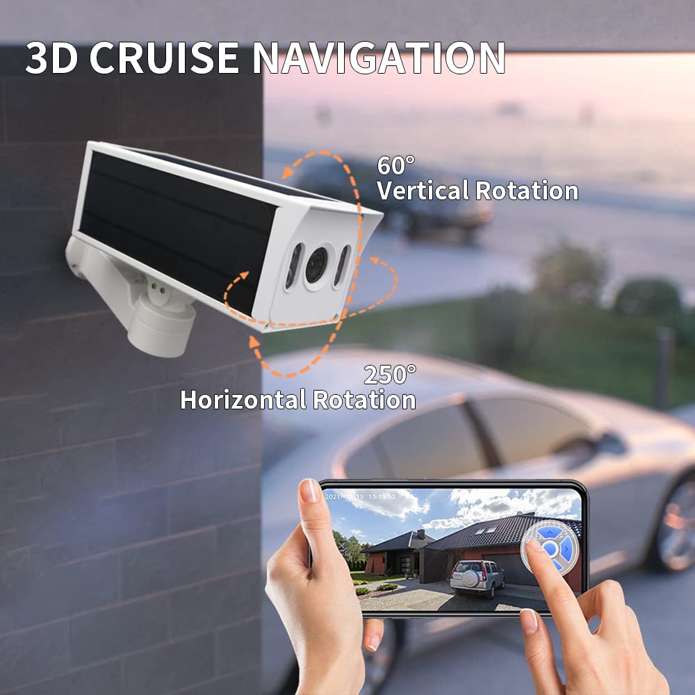 3G/4G Solar Security Camera - 1080P HD, AI Night Vision, Solar/Rechargeable Battery Powered, Low Power Consumption, Continuous Recording, Includes Micro SD Card - Ideal for Outdoor Home, Farm, and Business Surveillance