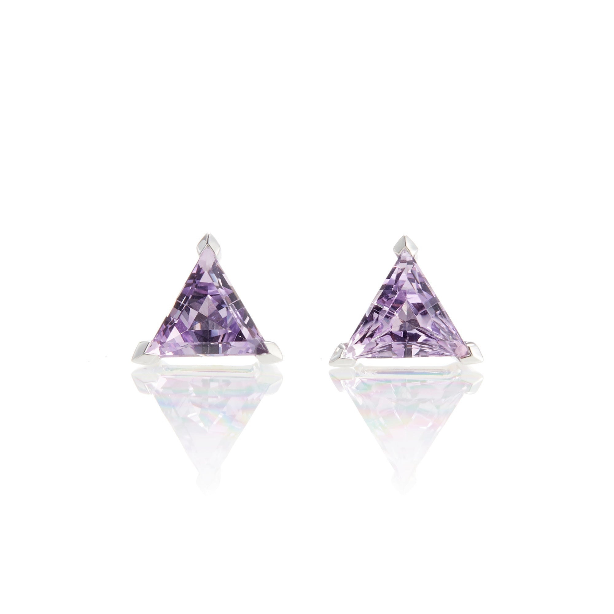 Pale Amethyst Bermuda Earrings - Dainty Stud Earrings for Women, Perfect for Everyday Wear & Special Occasions