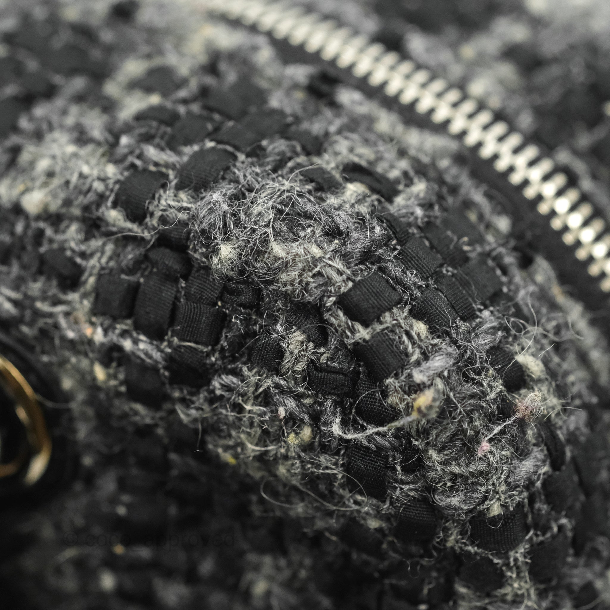 Chanel Black Glazed Calfskin & Tweed Bowling Bag with Silver Hardware - Luxury Designer Handbag for Women, Perfect for Work, Travel and Evening Events