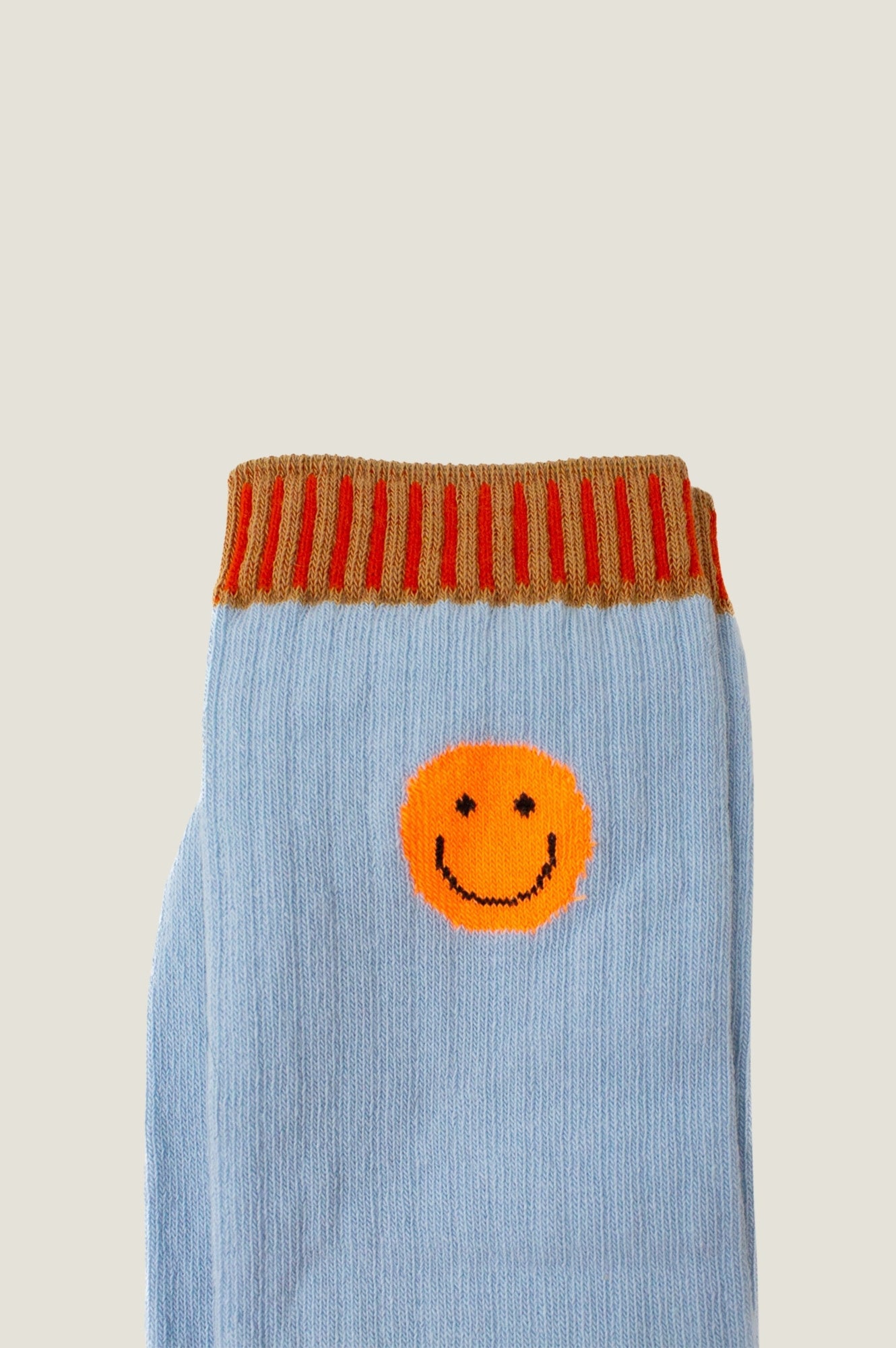 Ribbed Smiley Socks - Grey & Red Striped Fun Novelty Socks for Men & Women - Perfect for Casual Wear, Gifts, and Adding Playful Style to Any Outfit