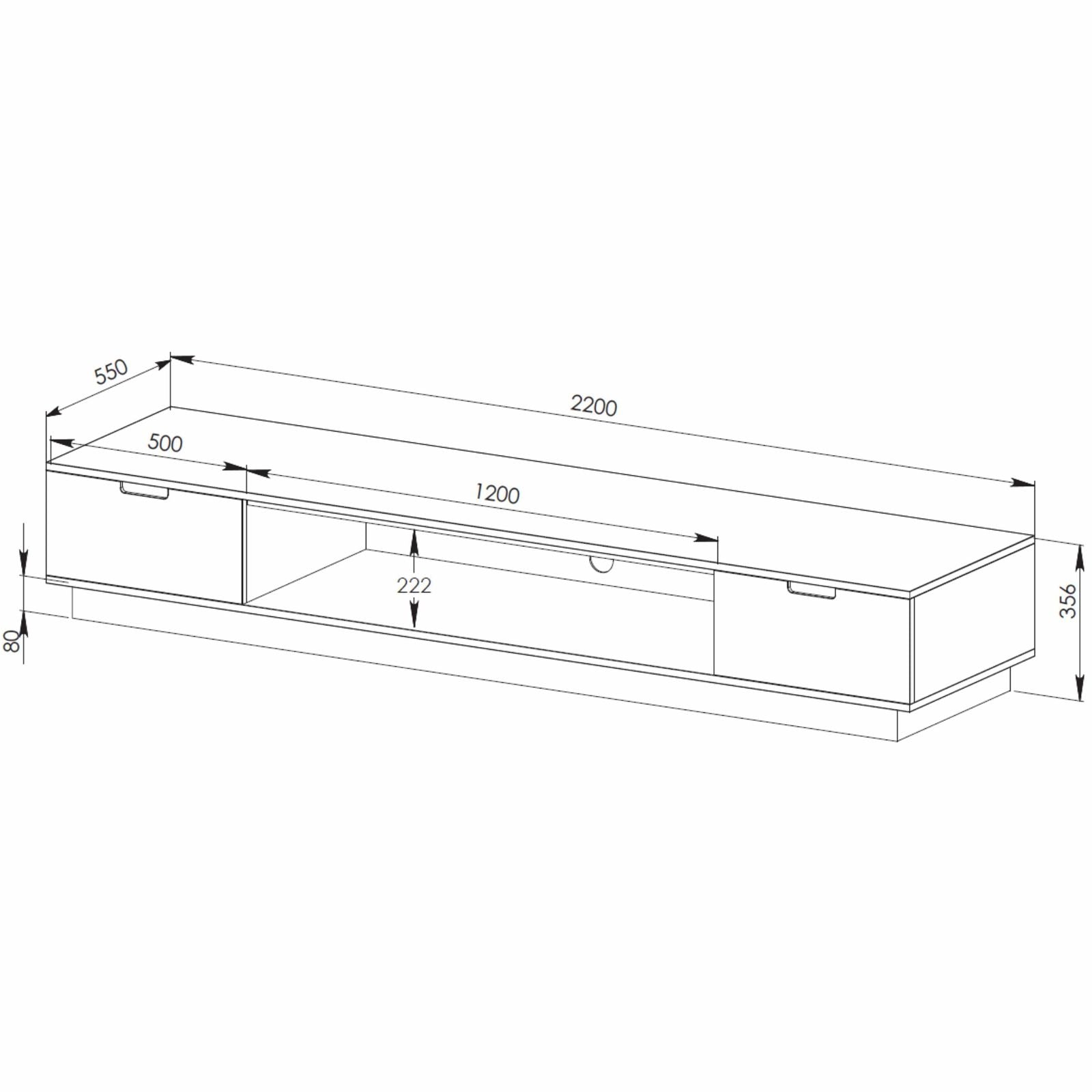 TAURIS RIO2200LL Solid Oak Entertainment Center - Modern TV Stand with Storage for Living Room, Bedroom & Home Theater