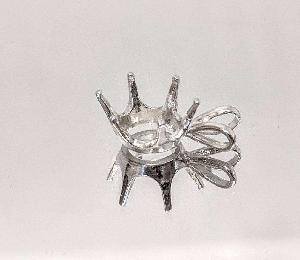 Solid Sterling Silver or 14K Gold 5x3mm 10x8mm Oval 6-Prong Pendant Setting - Handmade in USA - Perfect for Necklaces, Jewelry Making & Gift Giving