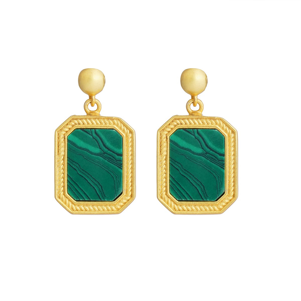 True Essence Malachite Pendant Necklace & Stud Earrings Set - Elegant Jewelry Gift for Women, Perfect for Parties, Weddings & Everyday Wear