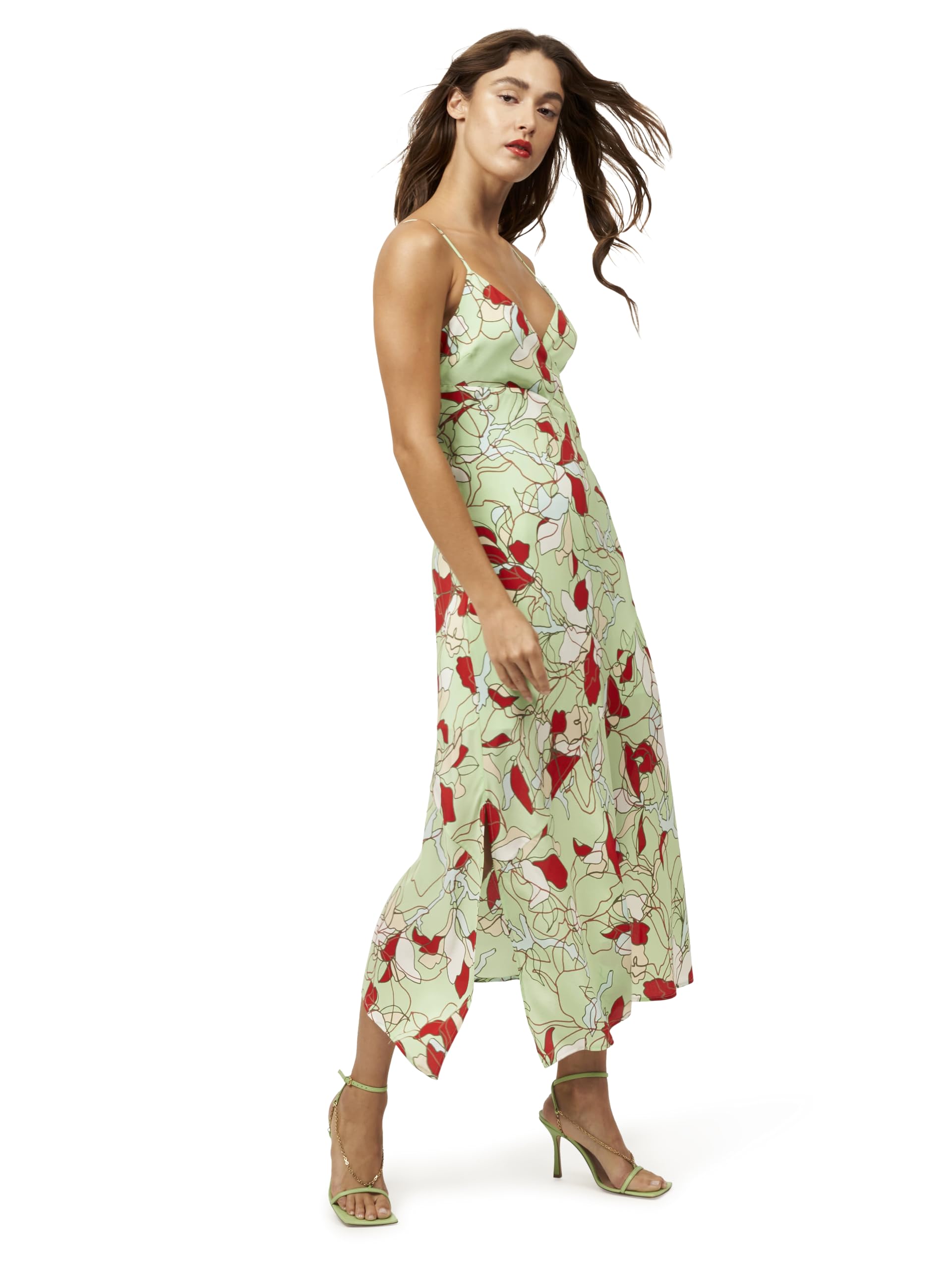Justine Midi Dress for Women - Elegant Silk Spring & Summer Dress with Flowy Fit | Perfect for Weddings, Cocktail Parties & Office Wear