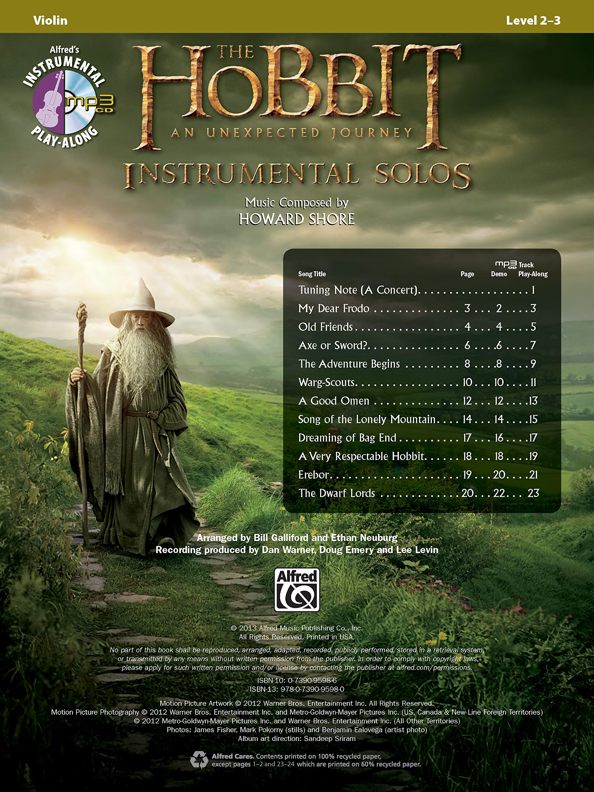 The Hobbit - An Unexpected Journey Violin Instrumental Solos Book & CD | Pop Instrumental Solo Series | Perfect for Violin Practice, Performances & Movie Music Enthusiasts