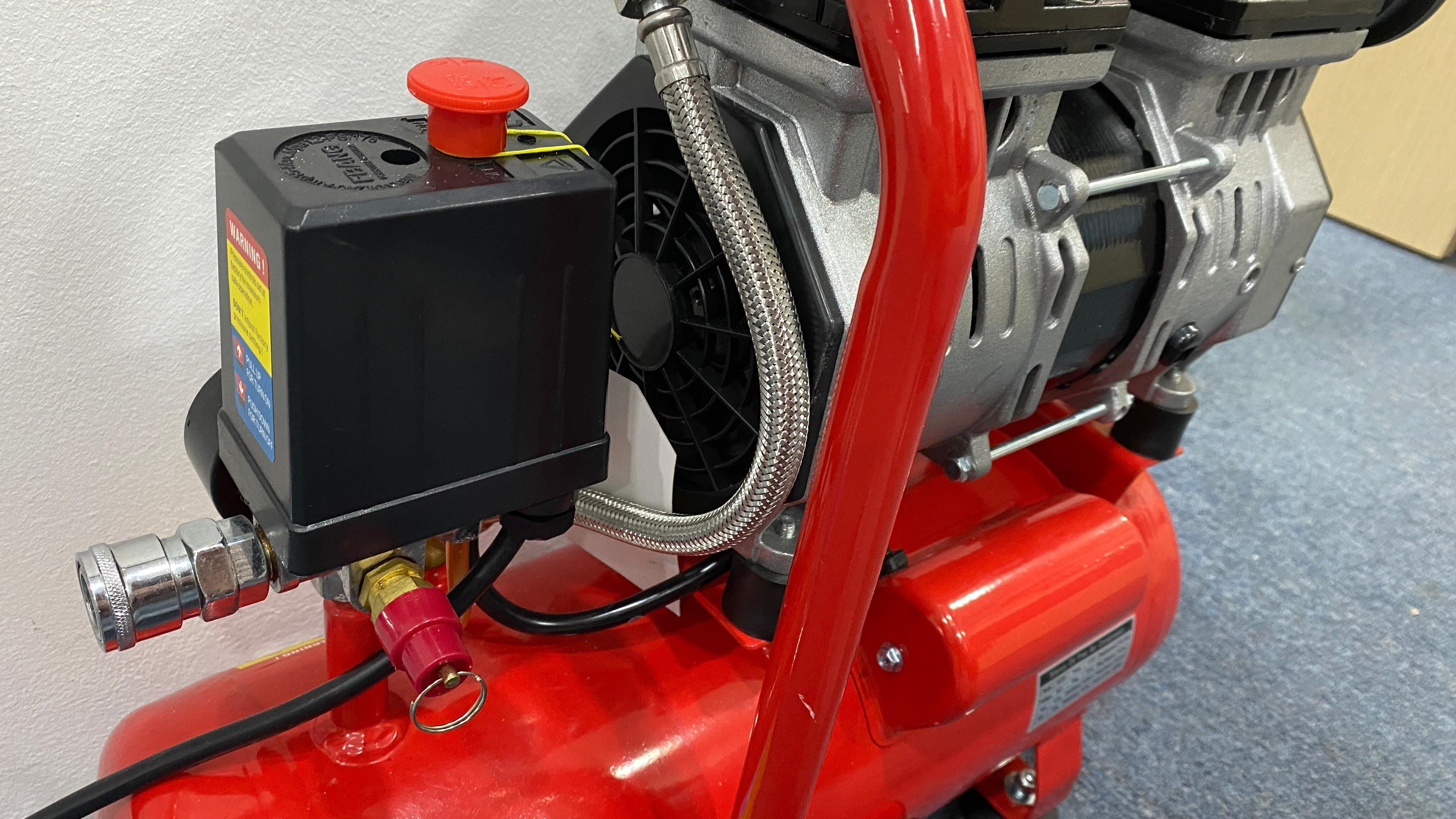 **Aiko 1.5HP 9L Oil-Free & Silent Air Compressor (Red) - Model GDG09 RED | Portable & Quiet for Home DIY, Car Tires, Airbrushing & Inflatable Toys**