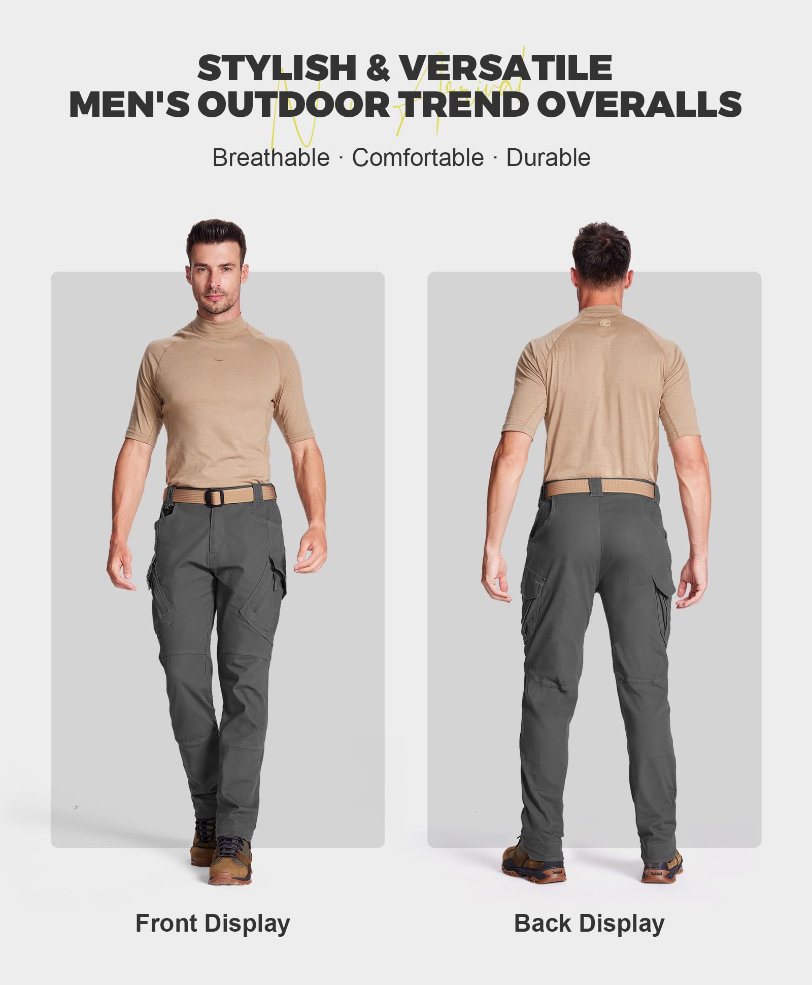 FEDTOSING Men's Tactical Pants - 9 Pocket Cotton Cargo Work Pants, Military Stretch Hiking Combat Trousers with Rip-Stop Technology | Perfect for Outdoor Adventures, Work & Tactical Use