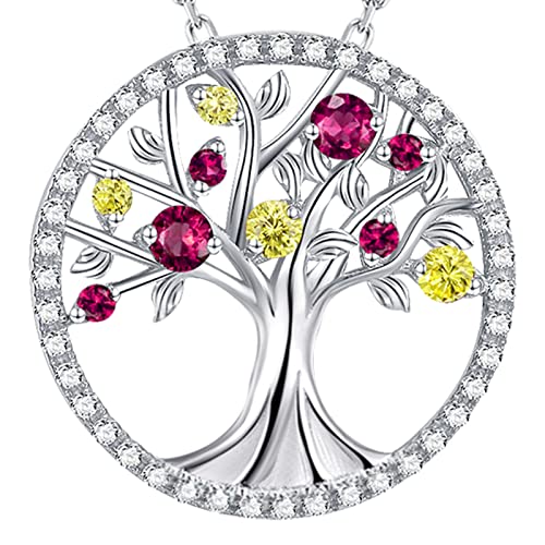 U January Birthstone Garnet Citrine Necklace