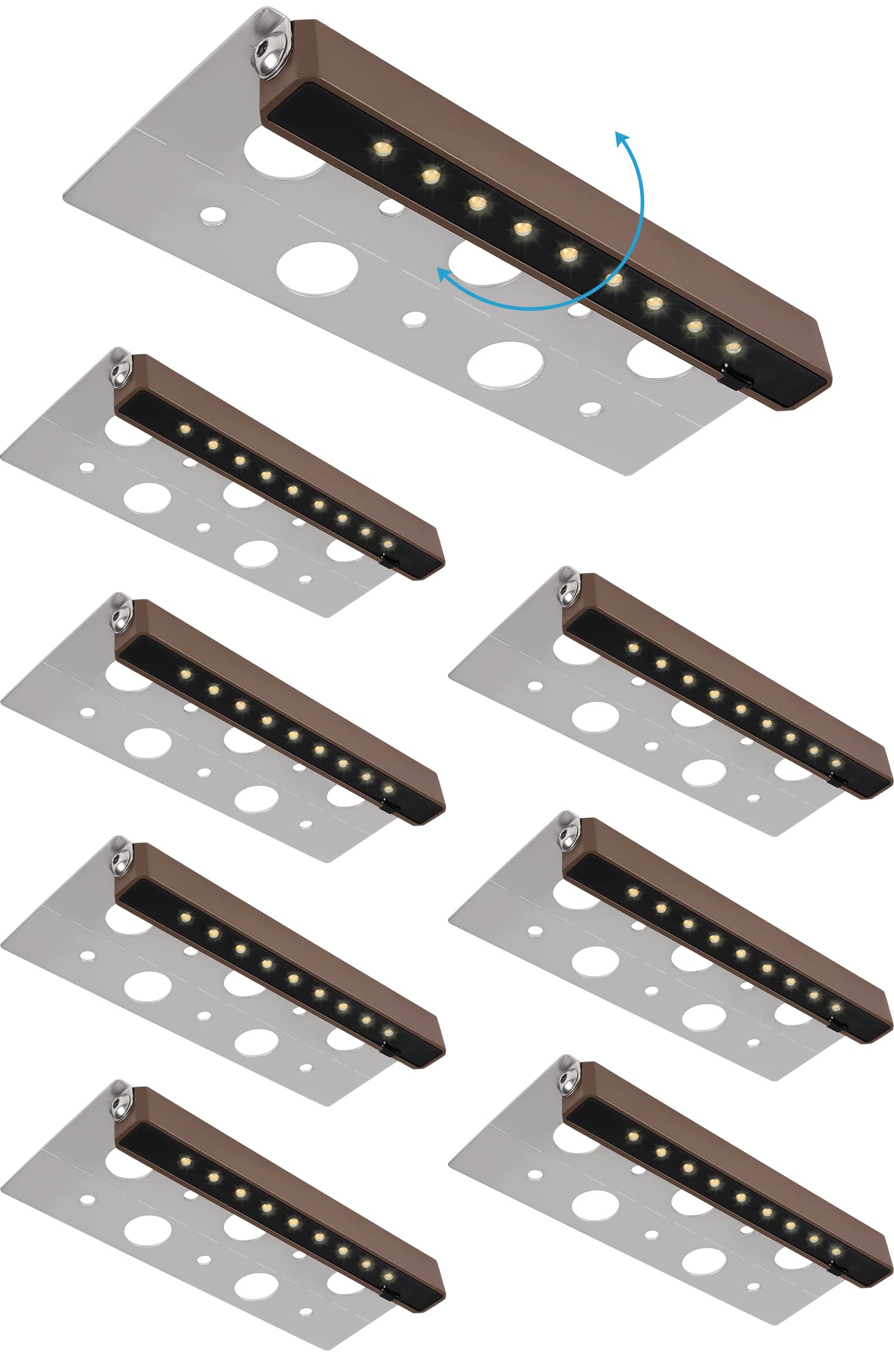 8Pack 7 Inch 2.5W LED Hardscape Lighting - IP68 Waterproof Retaining Wall Lights for Outdoor Steps & Pavers - 12V-36V Low Voltage AC/DC - Soft White 2700K - 40,000 Hours Lifespan - Perfect for Garden Pathways, Patio Edging & Landscape Accent Lighting