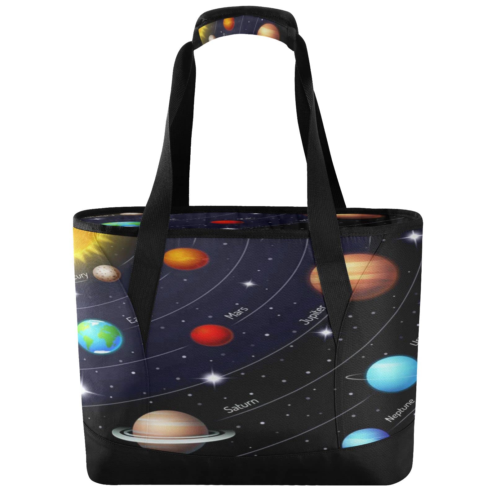 Solar Insulated Lunch Bag Large - Reusable Cooler Lunch Box for Work, School & Picnic - Thermal Tote for Grocery Shopping, Camping, Beach & Outdoor Travel - BPA Free & Leak Proof