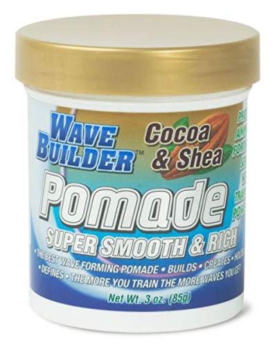Wavebuilder Cocoa & Shea Butter Pomade for Men - 3 Pack Hair Styling Wax for Curly, Wavy & Natural Hair - Perfect for Daily Hold & Shine
