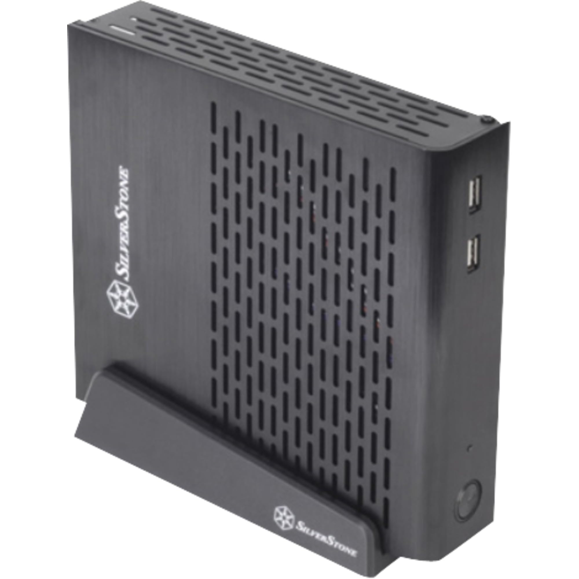 SilverStone SST-PT13B Black Petit Thin Mini-ITX Silent PC Case - Compact & Quiet Computer Chassis for Home Office, HTPC, and Small Form Factor Builds
