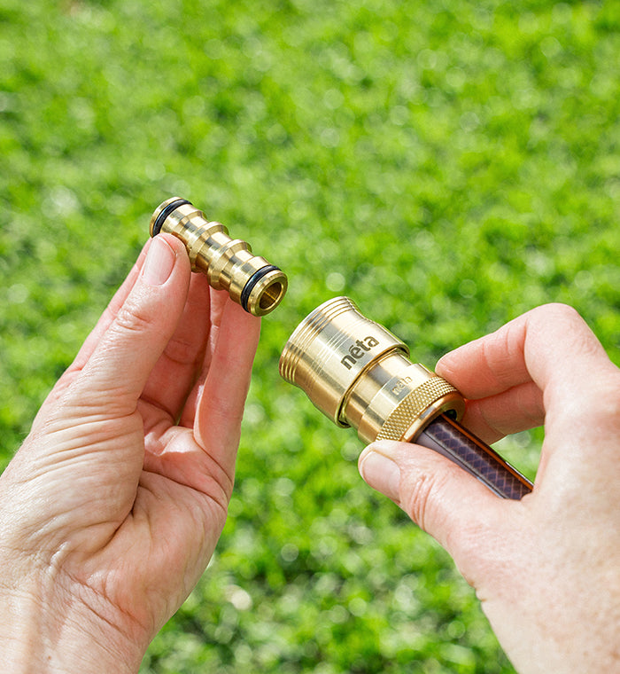 12mm Brass EZ Hose Connector - Quick Connect Fitting for Garden, RV & Home Plumbing - Durable Water Pipe Coupling for Easy Installation & Leak-Free Connection