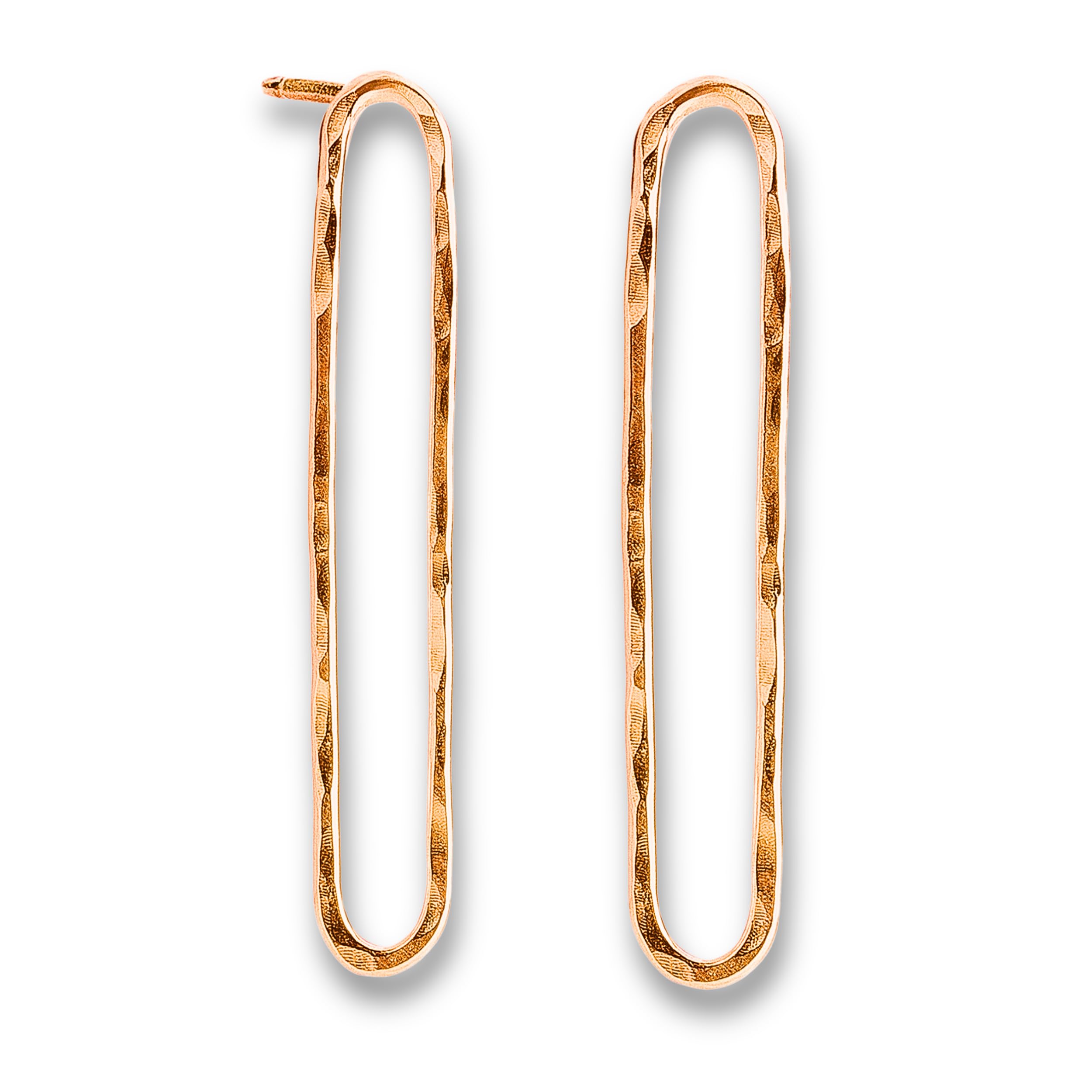 14K Gold Filled Oval Paperclip Chain Link Stud Earrings - Minimalist Long Hoop Post Earrings in Gold, Rose Gold & Silver | Perfect for Everyday Wear, Office & Date Night