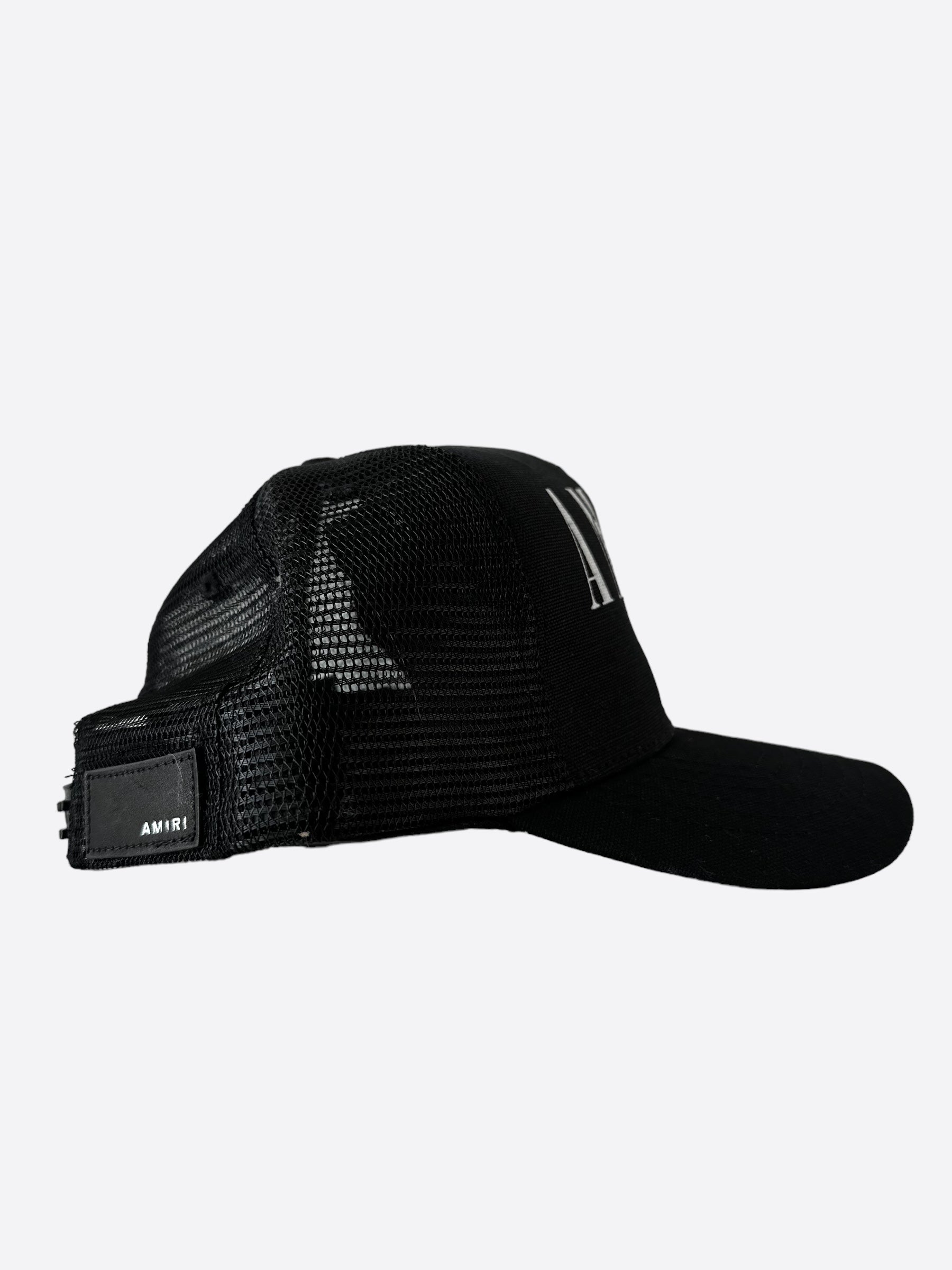Amiri Black & White Rabbit Core Logo Trucker Hat - Stylish Snapback Cap for Men & Women - Perfect for Streetwear, Casual Outfits & Outdoor Adventures