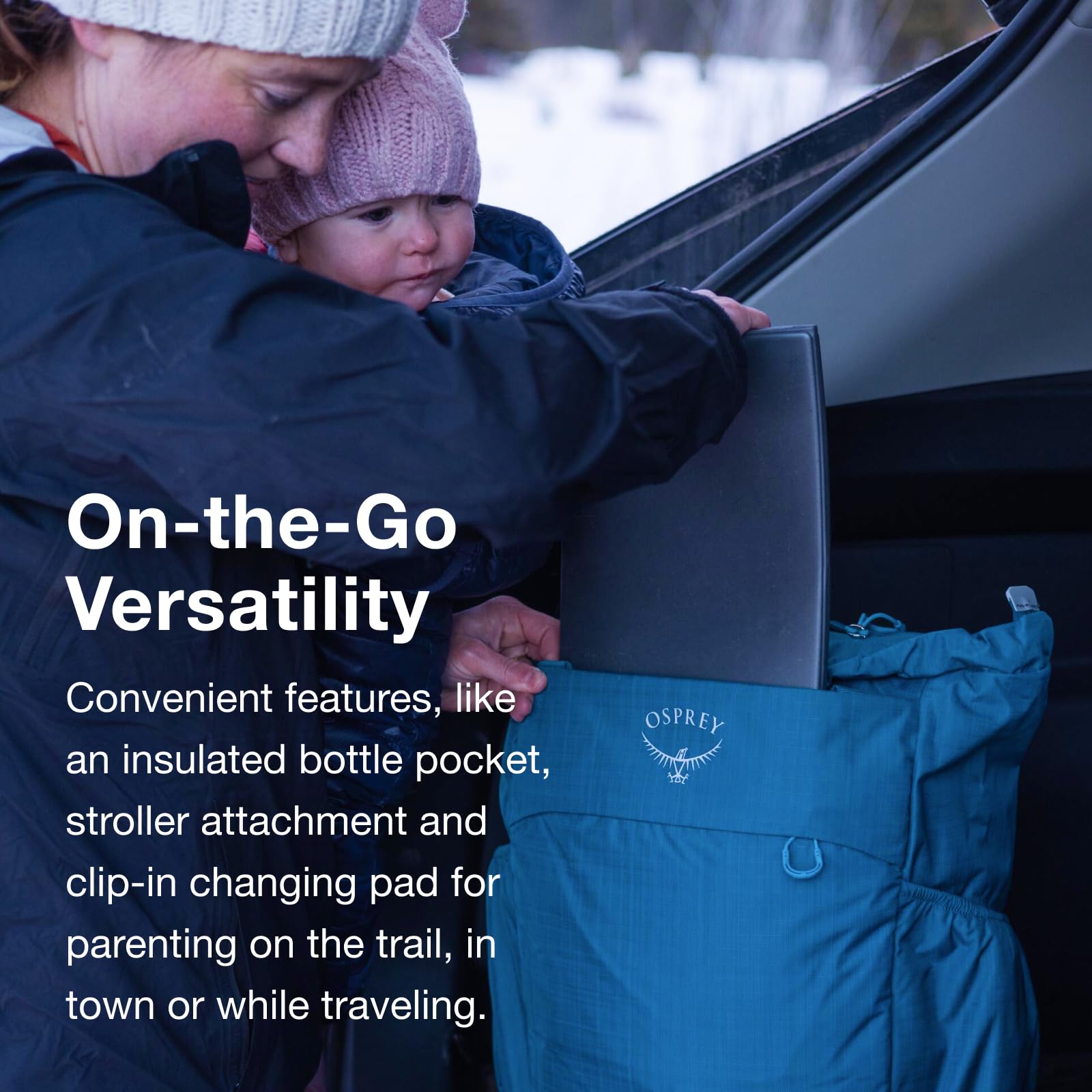 Osprey Poco Changing Tote Bag - Waterproof Diaper Bag for Parents, Travel & Outdoor Adventures - Perfect for Hiking, Camping & Baby Essentials Organization