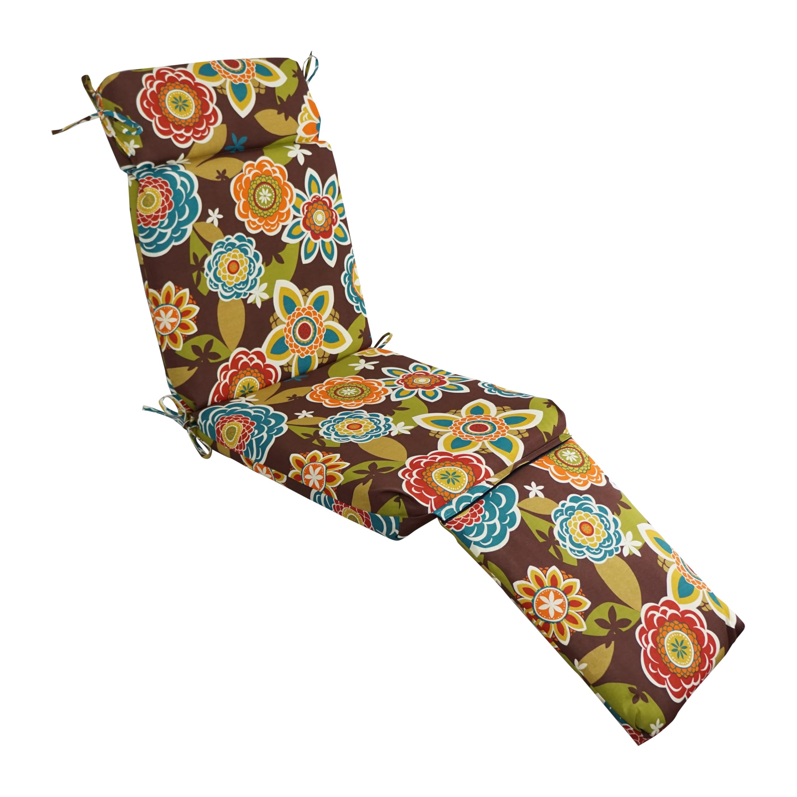 Blazing Needles Steamer Deck Outdoor Lounger Cushion - Waterproof & Comfortable Patio Furniture Cushion in Annie Chocolate - Perfect for Poolside, Deck, Patio, and Outdoor Relaxation