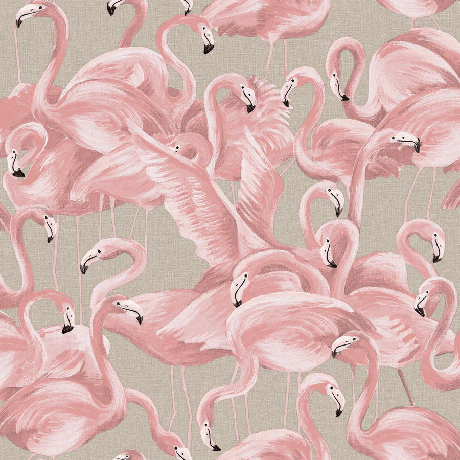 Flamingo Peel and Stick Wallpaper - Self-Adhesive Tropical Wall Decor for Bedroom, Nursery, Bathroom - Easy DIY Home Removable Wallpaper for Renters