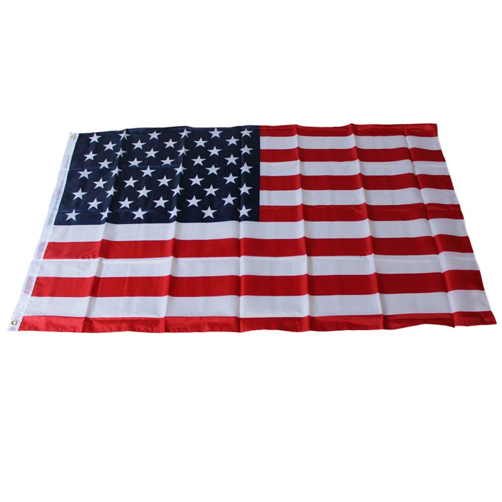 USA Flag 4x6FT - 100% Polyester American Flag with Canvas Header & Brass Grommets - Outdoor/Indoor Use for Home, School, Business & Patriotic Events