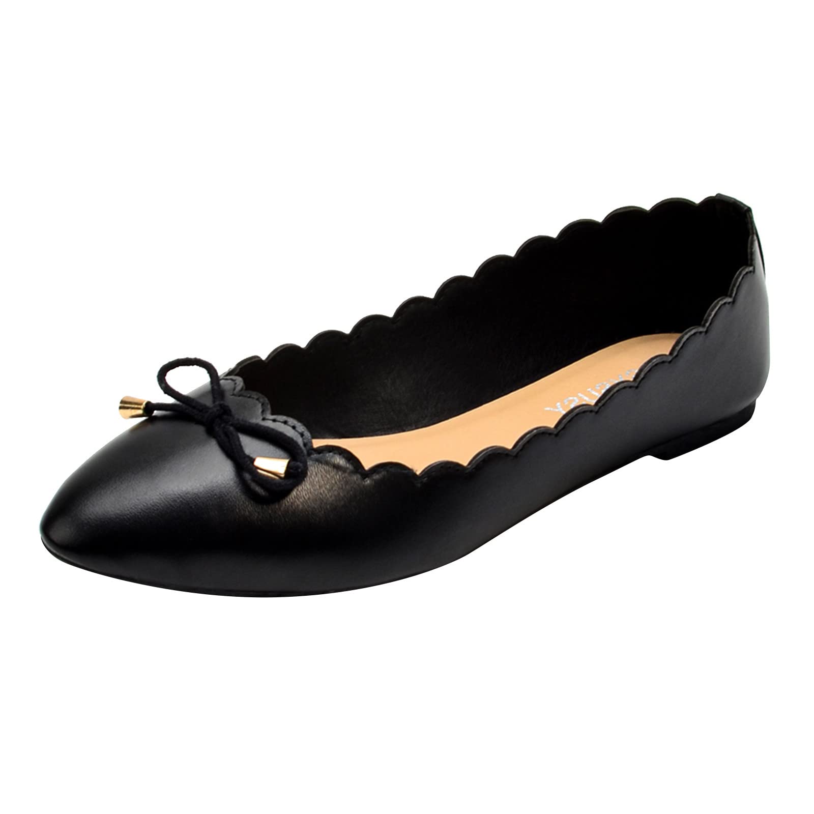 Women's Brown Loafers Slip-On Flats - Comfortable Petal Design Dress Shoes Size 9 for Work, Office & Casual Wear
