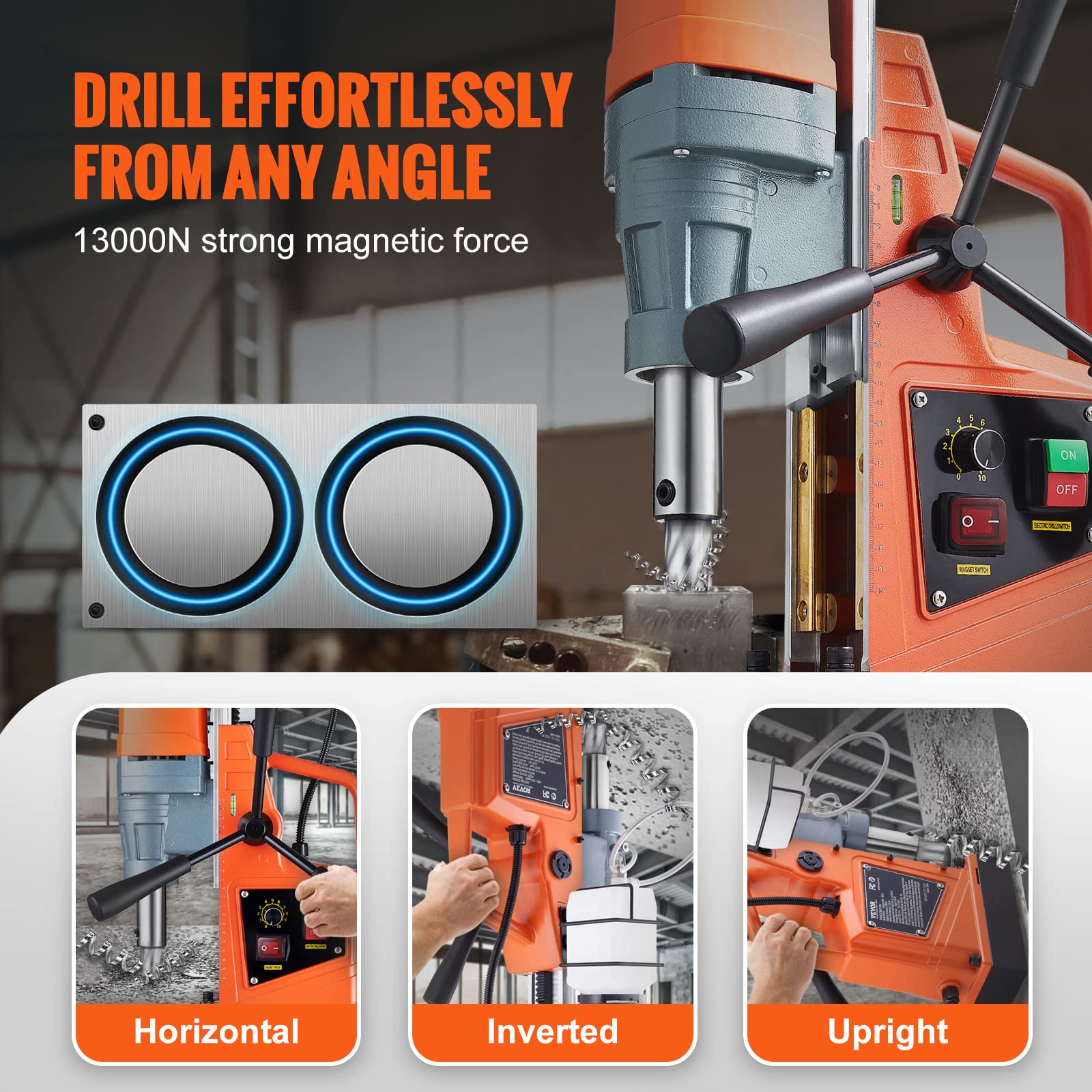 VEVOR 1550W Magnetic Drill Press, 2