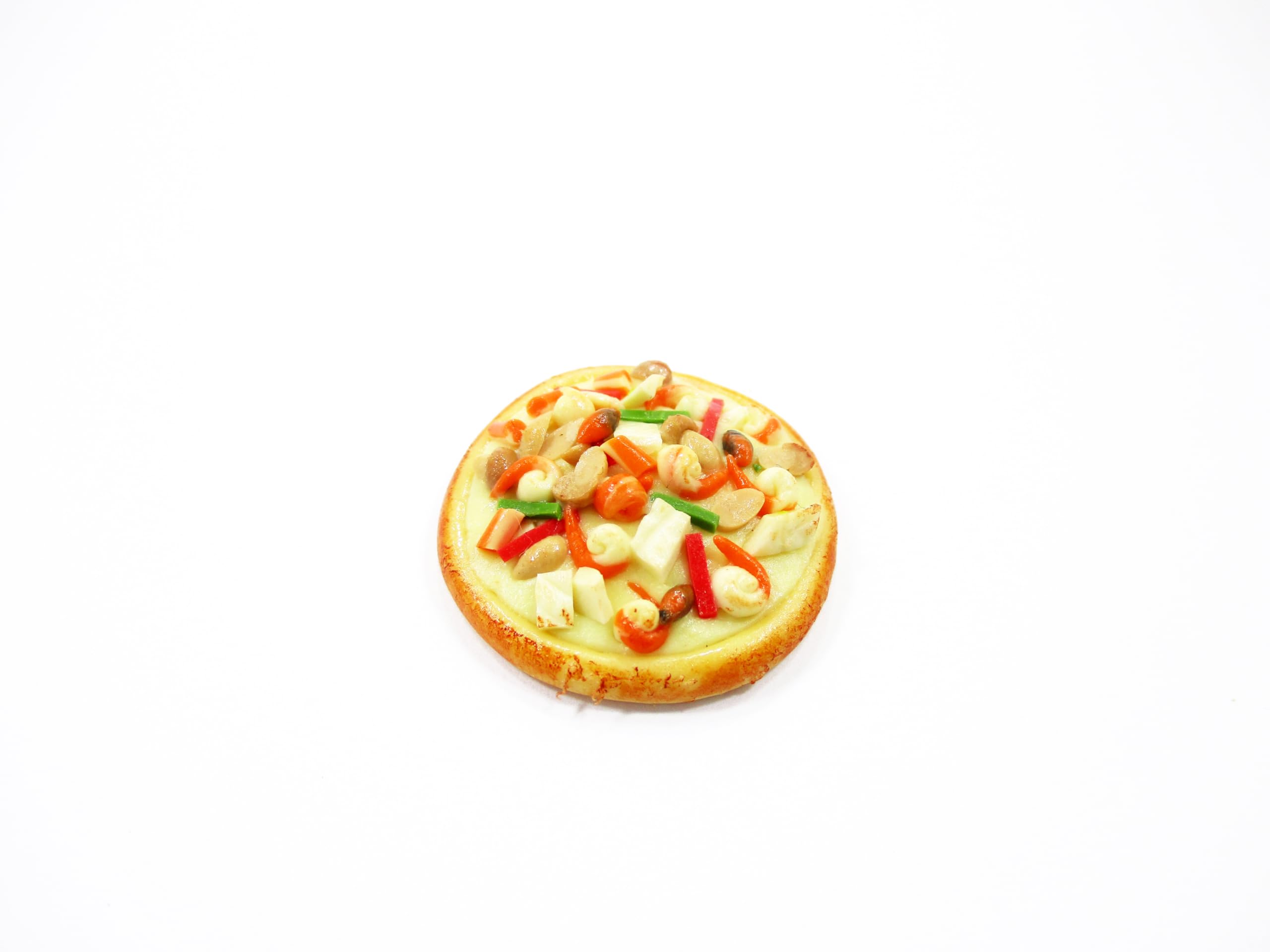Miniature Dollhouse Food - 1:12 Scale Seafood Sausage Pizza Pan for Dollhouse Decorations | Realistic Mini Pizza Accessories for Doll Kitchens, DIY Crafts & Collectibles