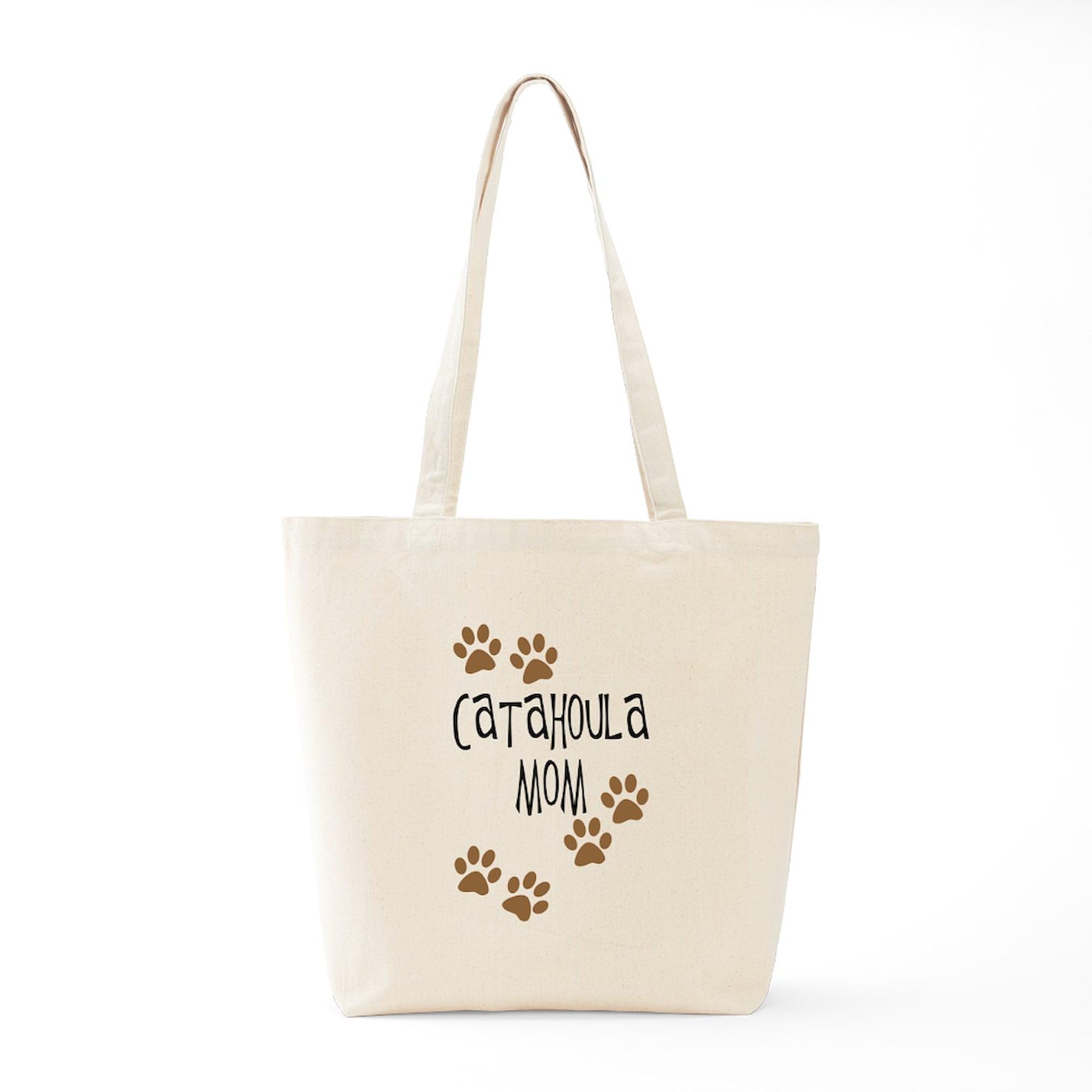 Catahoula Mom Tote Bag - Natural Canvas Reusable Shopping Bag for Women | Eco-Friendly Grocery Bag, Beach Tote & Work Tote - Perfect for Moms, Shopping & Daily Use