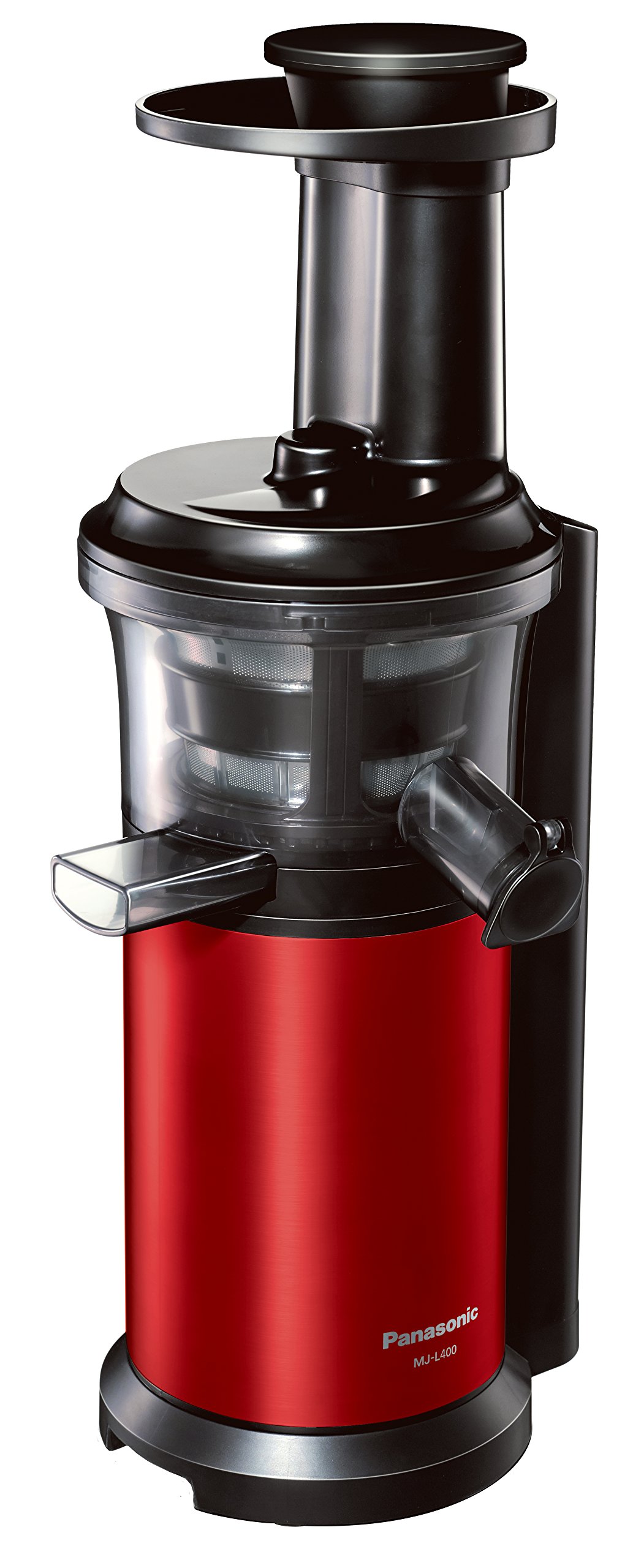 Panasonic Slow Juicer MJ-L400-R Metallic Red - Cold Press Juicer for Fruits & Vegetables, High Nutrient Extraction, Quiet Operation - Perfect for Healthy Smoothies, Detox Drinks & Family Breakfast - Authentic Japanese Model (Ships from Japan)