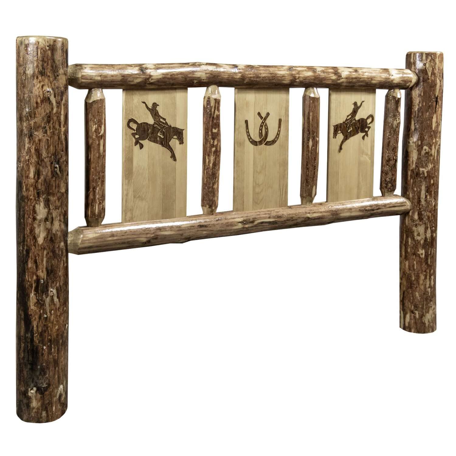 Montana Glacier Country Full Headboard - Stained & Lacquered Wood Bed Frame with Bronze Finish for Master Bedroom & Guest Room Decor
