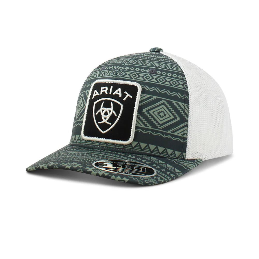 ARIAT Patch Aztec Print Trucker Cap - Western Style Adjustable Baseball Hat for Men & Women - Perfect for Rodeo, Outdoor Adventures & Casual Wear