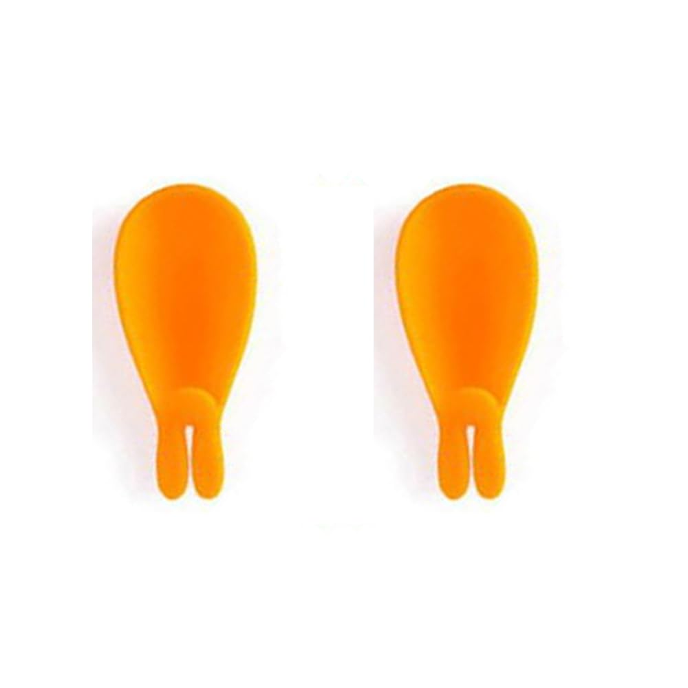 2 Pack Silicone Tea Bag Holders - Cute Animal Shaped Tea Bag Clips (Rabbit Design, Orange) for Cups & Mugs - Perfect for Tea Lovers, Office Use & Home Decor
