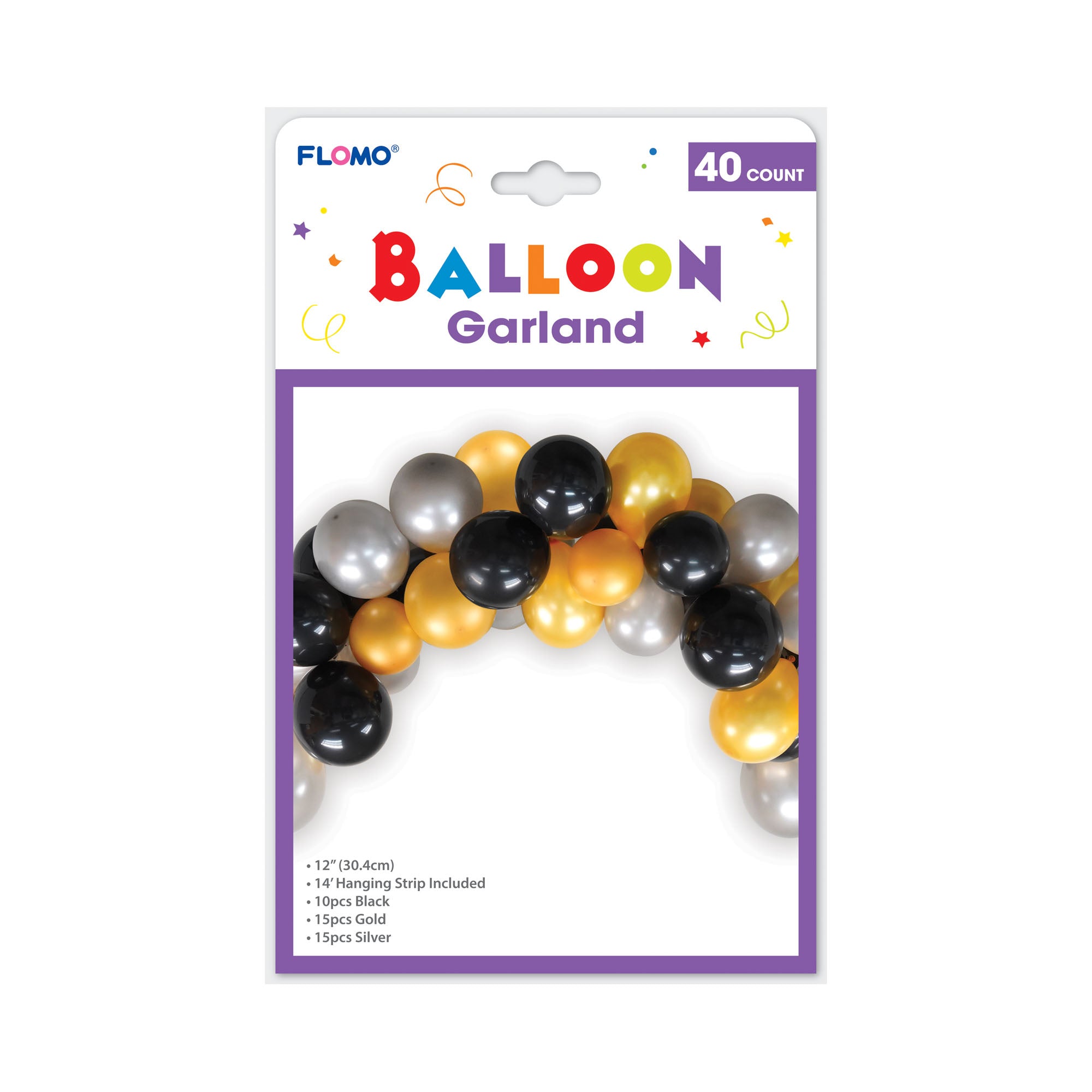 40-Piece New Year's Celebration Balloon Garland Kit - Party Decorations for NYE, Birthdays & Special Events - Perfect for Home, Office & Outdoor Festivities