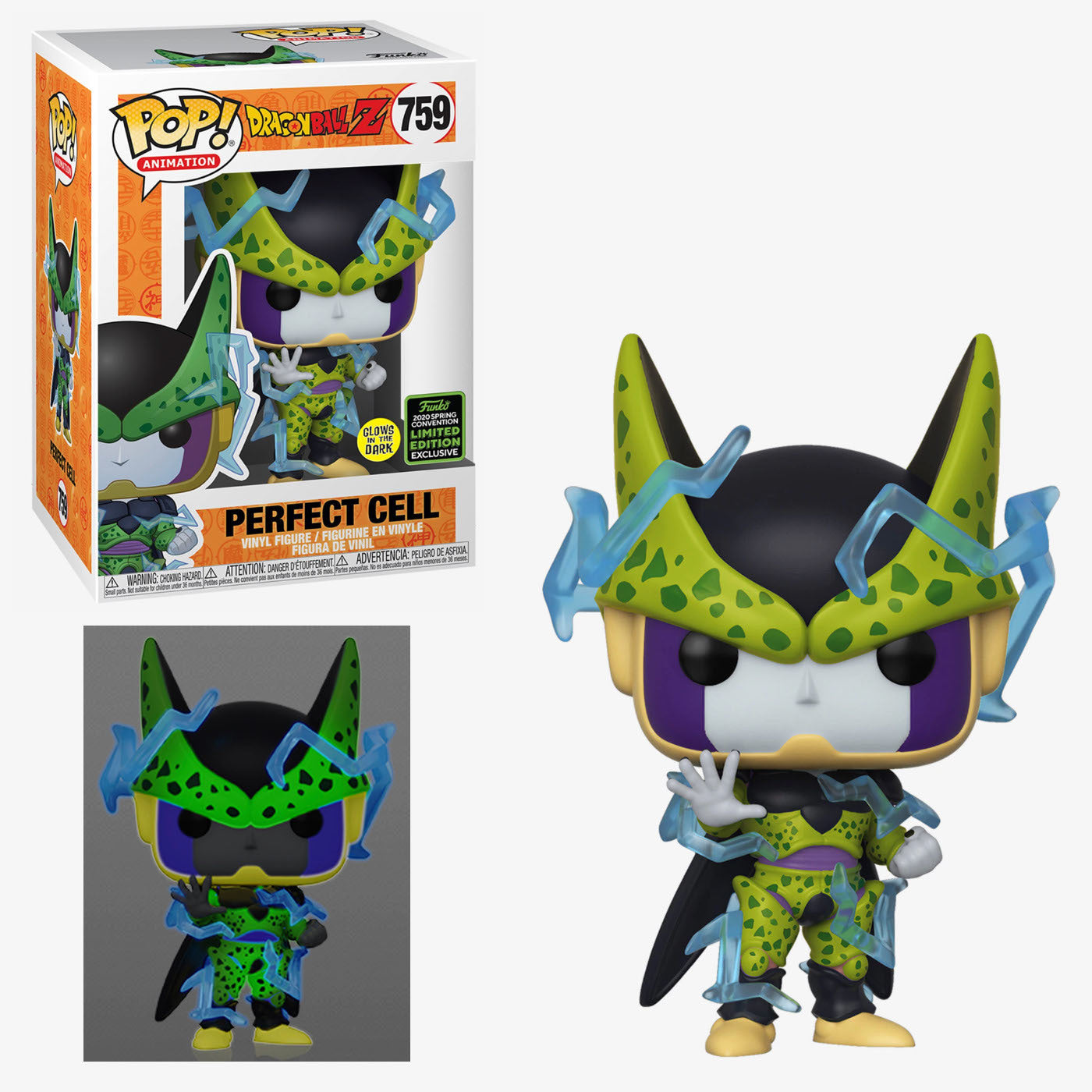 Dragon Ball Z Perfect Cell Glow in The Dark Action Figure - Limited Edition Spring Convention Exclusive #759 - Perfect for Collectors and Anime Fans