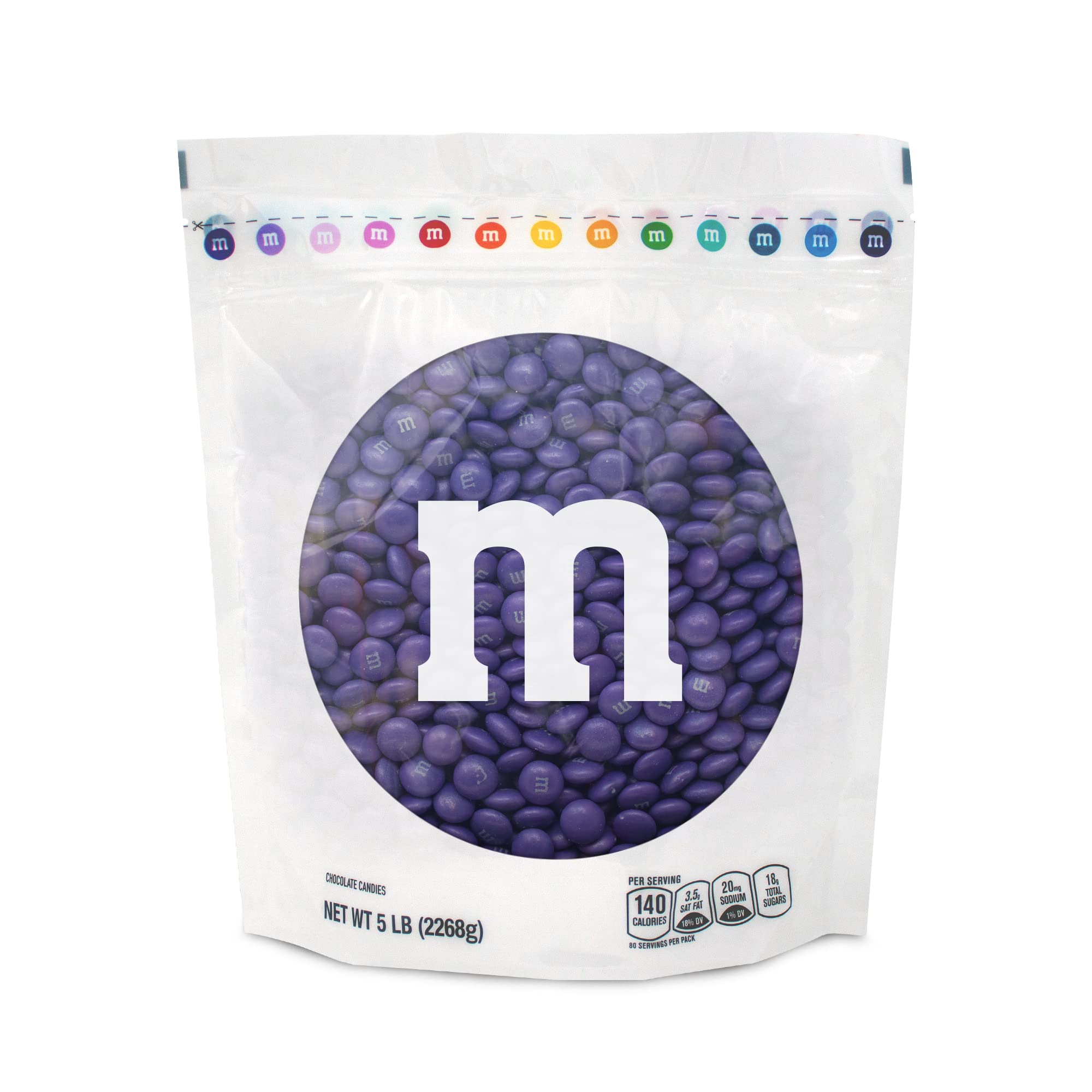 M&M's Purple Milk Chocolate Candy 5lb Bulk Bag - Resealable for Freshness | Perfect for Birthday Parties, Baby Showers, Mother's Day, Valentine's Gifts, Graduation Favors & Dessert Tables | Sweet Treats for Office Snacks, Movie Nights & Holiday Celebrations