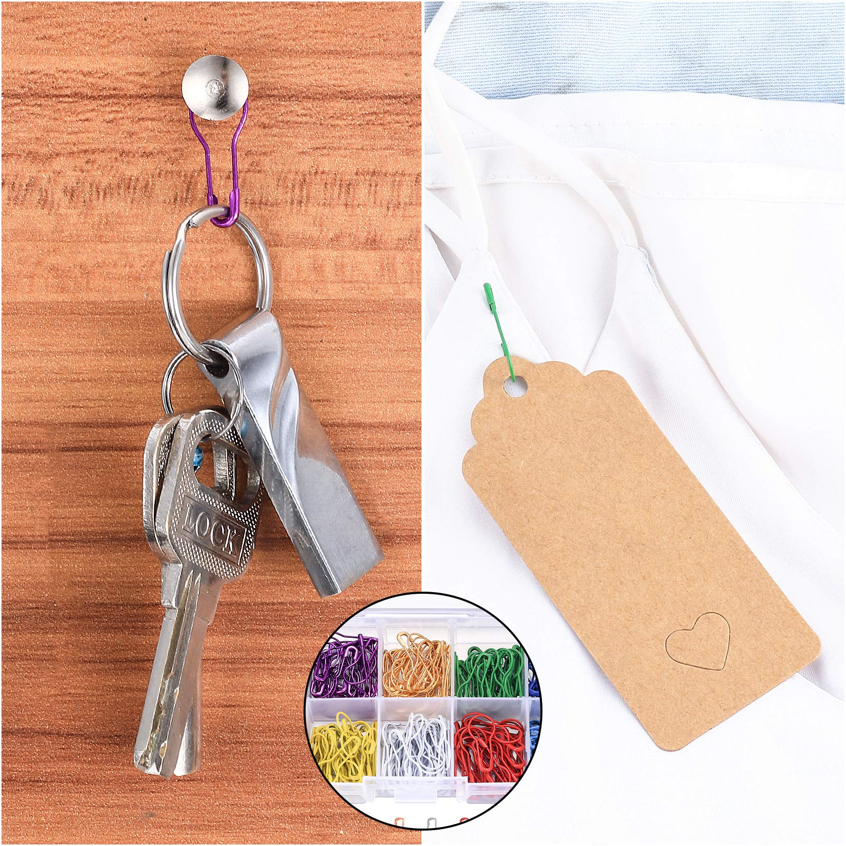 300 Pcs Safety Pins for Sewing & DIY Crafts - 10 Colors