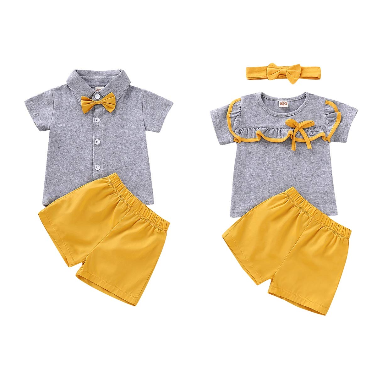 Adorable Baby Summer Clothes - Matching Brother & Sister Outfits with Ruffle Polo Shirt & Shorts Set | Perfect for Family Photos, Beach Trips & Summer Playdates