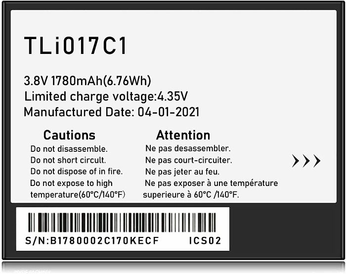 Alcatel TLi017C1 Replacement Battery for One Touch, Dawn, Streak, Ideal - Compatible with Alcatel Smartphones - Long-Lasting Power for Daily Use, Travel & Emergency Backup