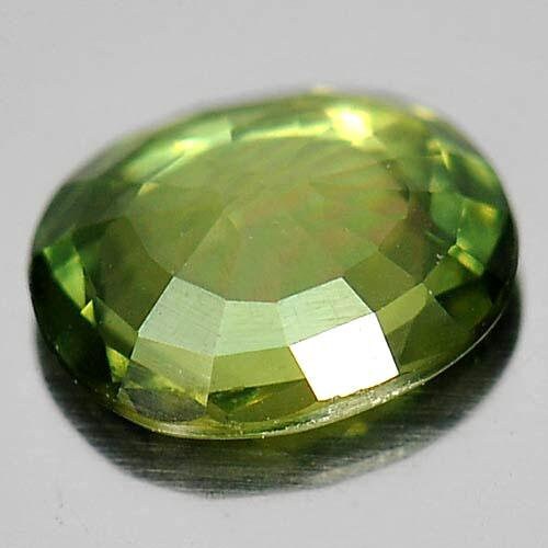 0.65ct Natural Vivid Yellowish Green Sapphire Gemstone - 6x5mm Oval Cut VS Clarity Loose Stone - September Birthstone for Jewelry Making, Engagement Rings & Birthstone Gifts