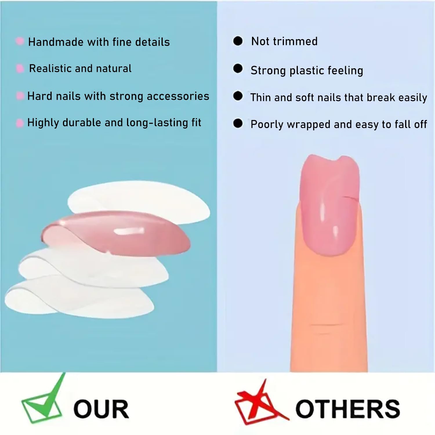 Easter Short Square Press on Nails - 24Pcs Pink Acrylic Fake Nails with Cute Rabbit & Flower Designs, Full Cover Stick on False Nails for Women | Perfect for Easter Parties, Spring Events & Daily Wear